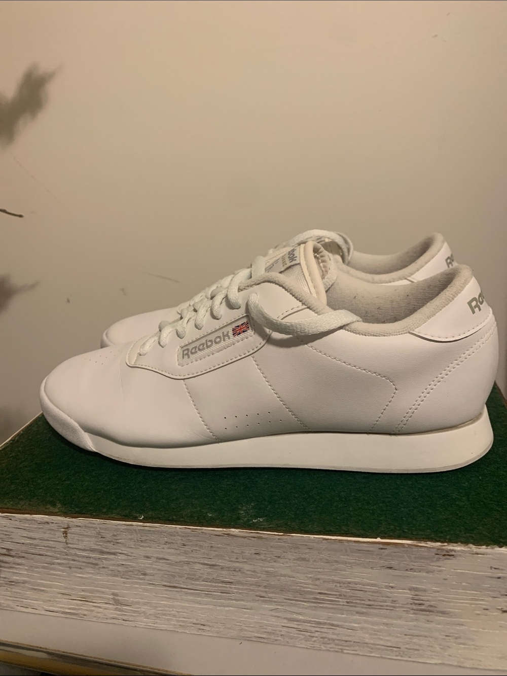 Reebok White Classic Leather Sneakers with Red Accent